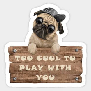 TOO COOL TO PLAY WITH YOU - DOG Sticker